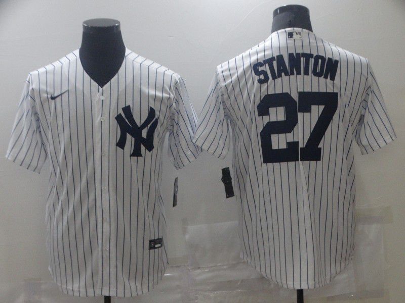Men New York Yankees #27 Stanton White Game 2021 Nike MLB Jersey